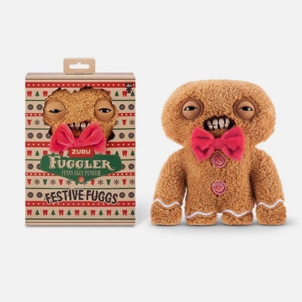 Fuggler 9" Festive Fuggs Gingerbread Funny Ugly Monsters NIB Christmas